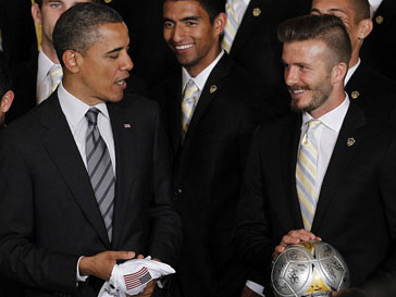 Дэвид Бекхэм (David Beckham) и Барак Обама (Barak Obama)