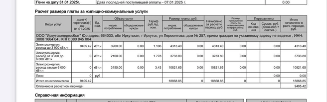 Мужчина утверждает, что подтвердил электрообогрев, но его рассчитали по основным нормативам | Источник: Алексей, подписчик «ИрСити»