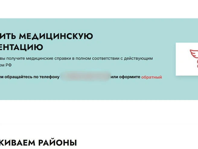 Источник: Скриншот с сайта, на котором продают справки