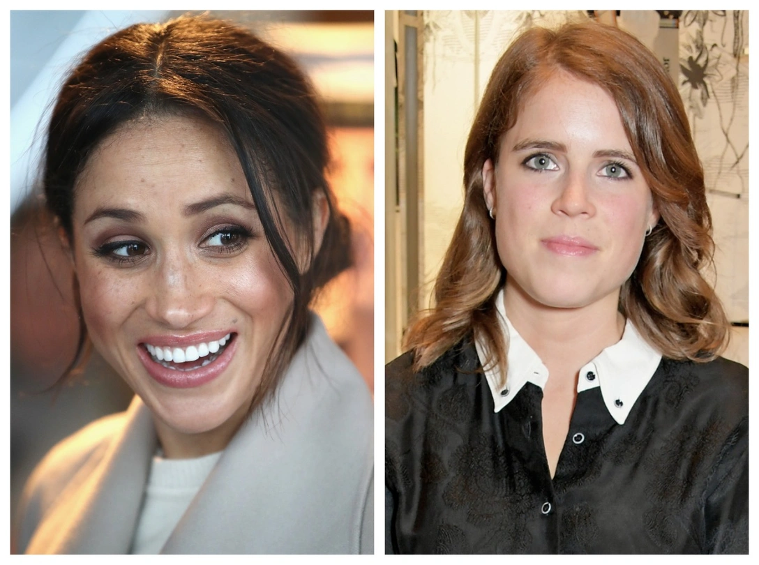 Меган Маркл во время визита в Ирландию, 23 марта 2018; принцесса Евгения на вечеринке Dior, 1 октября 2019 | marieclaire.ru