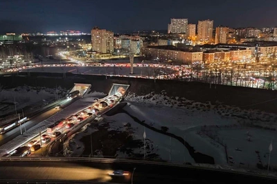 Минтранс объяснил причину пробки на площади Гайдара