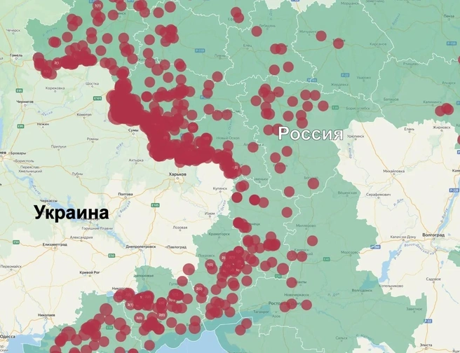 Карта атак на Россию за неделю с 14 по 20 сентября | Источник: Родион Мирошник / max.ru