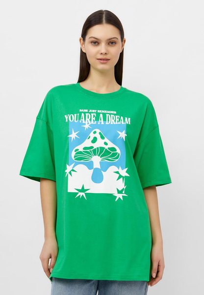 Зеленая футболка «Просто помни, что ты — мечта»