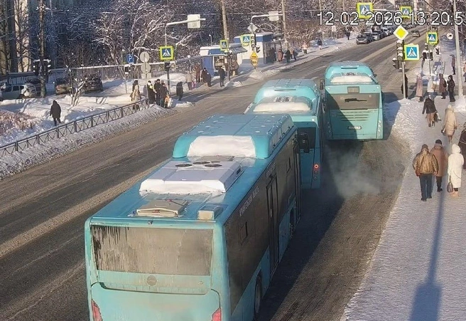 Одно из столкновений автобусов | Источник: Открытый Архангельск/Администрация г.Архангельск