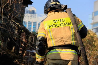 Пожар в офисе на улице Амурской в Чите