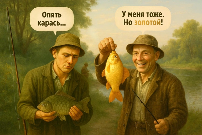 Шутка про золотого карася