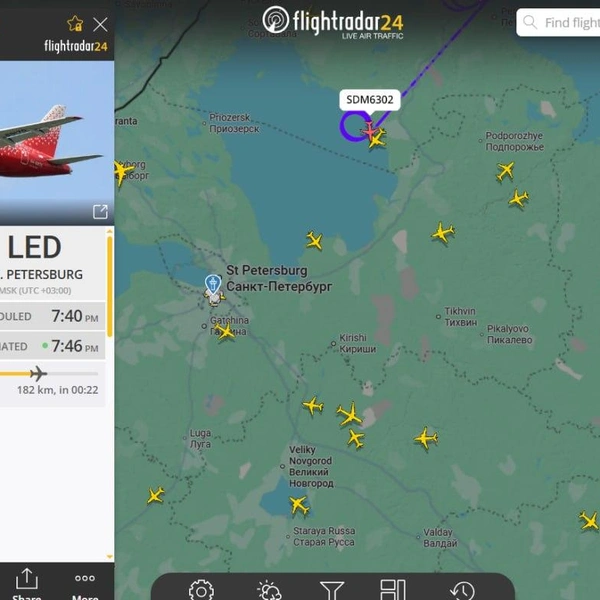 Источник: скриншот/flightradar24.com
