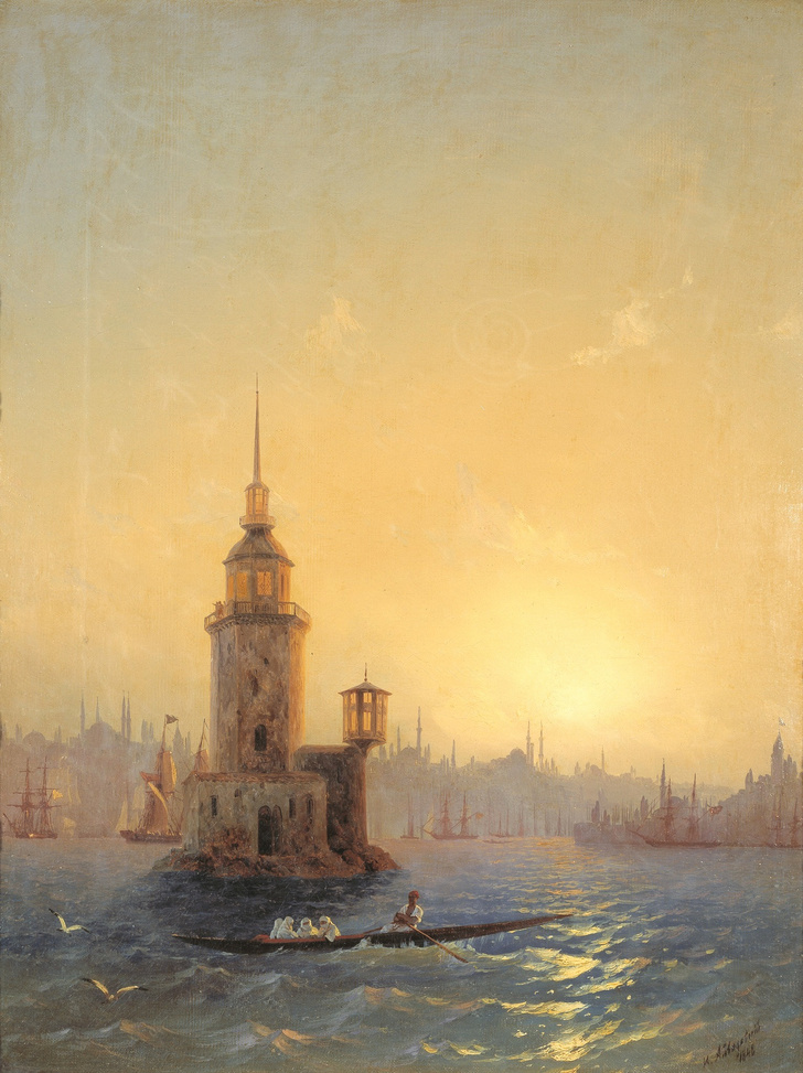 Вид Леандровой башни в Константинополе.