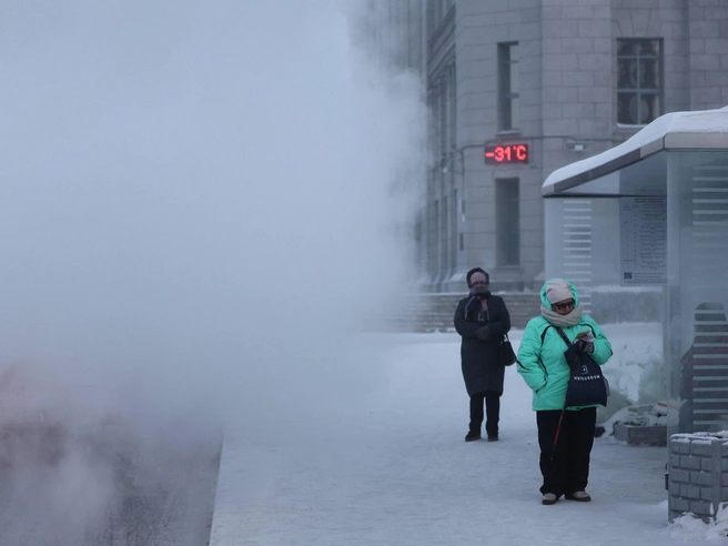 Утро в Искитиме выдалось особенно холодным: температура достигла отметки -50°C. | Источник: Александр Ощепков / NGS.RU