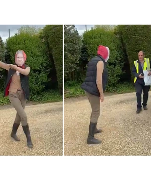 Это видео задумывалось как забавное, но из-за неожиданного появления курьера стало еще смешнее