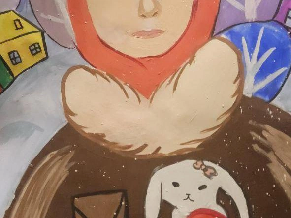 Десятилетняя Екатерина изобразила маму именно так. | Источник: Наталья / Telegram