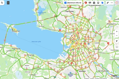 Дороги Петербурга покраснели: 8 баллов пробок