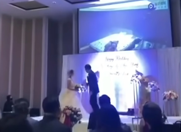 Жених прямо во время свадьбы показал видео, на котором невеста ему изменяет (видео)