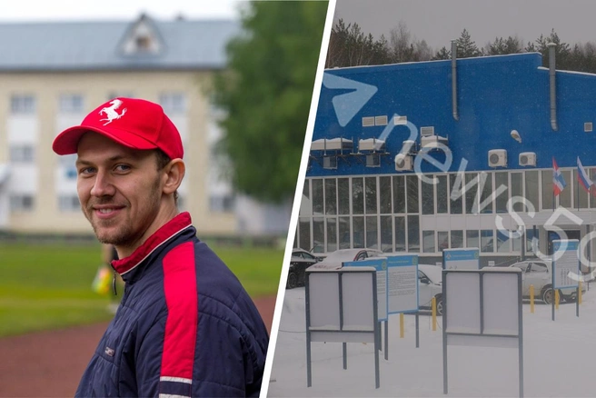 На фото слева — погибший Константин Солдатов, справа — ангар, в котором проводили испытания | Источник: личная страница Константина Солдатова / Vk.com, Тимофей Калмаков / 59.RU