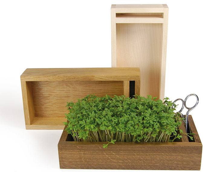 Деревянные ящики для выращивания зелени с отделением для ножниц, Raumgestalt