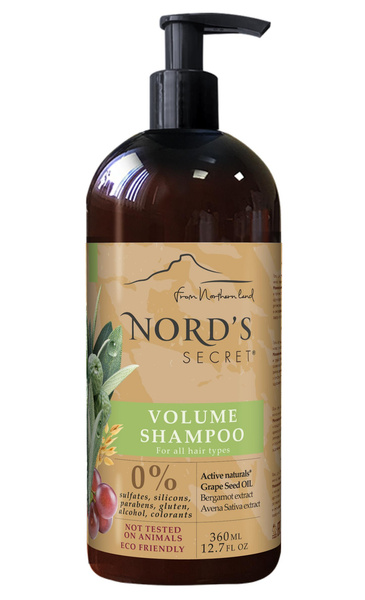 Шампунь для объема волос «Овес и масло Виноградной косточки», Nord's Secret