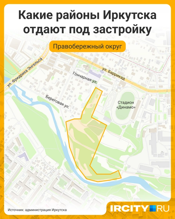 Примерно так выглядит участок, выделенный под застройку и благоустройство возле стадиона «Динамо» в Рабочем | Источник: Мария Романова / Городские медиа