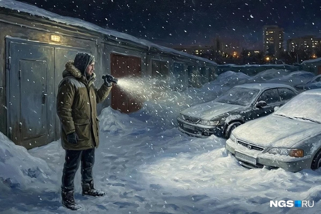 Одна из машин оказалась погребена под сугробом  | Источник: Юрий Орлов / Городские медиа 