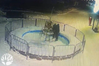 Новосибирец повредил новогодние украшения в парке «Первомайский»