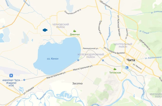 Синей точкой обозначено место, где появится центр | Источник: 2Gis