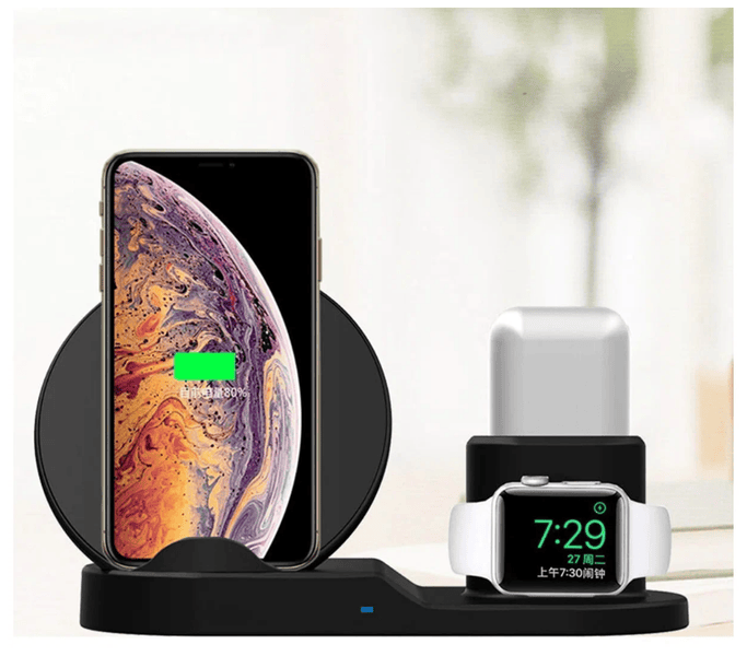Быстрая беспроводная зарядка 3в1 Fast Charge для смартфонов