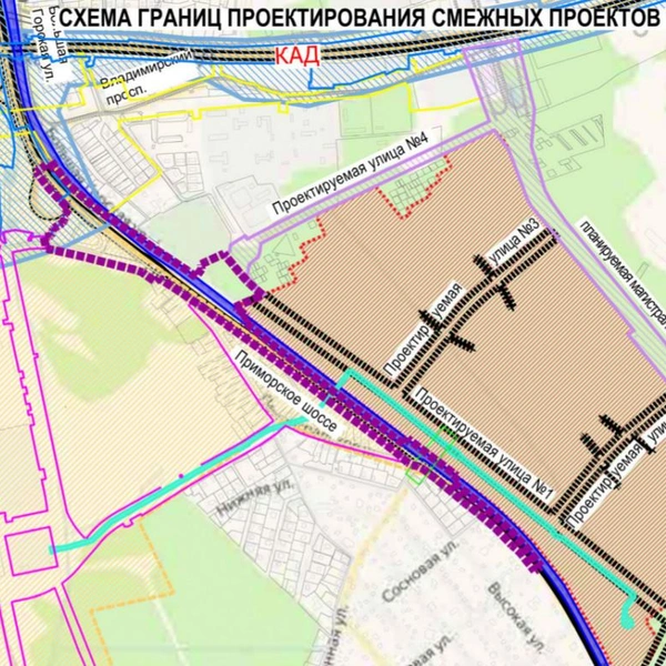 Приморское шоссе с путепроводом к жилым кварталам и к Горской | Источник: Материалы общественных обсуждений