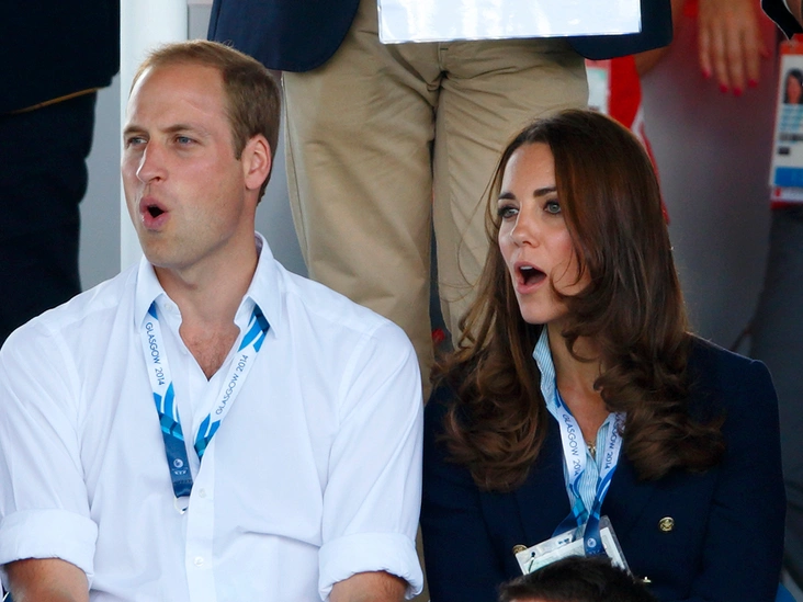 Принц Уильям и герцогиня Кэтрин на хоккейном матче Уэльс — Шотландия в Глазго, 28 июля 2014