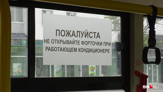 Пассажиров просят не открывать форточки, так как это нарушает работу системы кондиционирования | Источник: Кирилл Хафизов