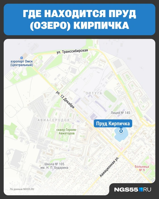 Пруд расположен рядом с Авиагородком и поблизости от бывшего аэропорта местных линий  | Источник: Юрий Скулыбердин / Городские медиа 