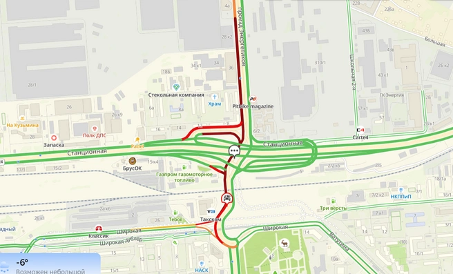 Новосибирск не может без пробок | Источник: 2ГИС