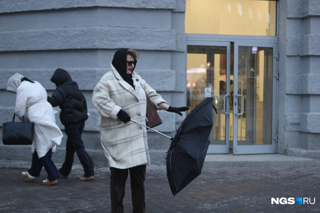 Не справляются с ветром и зонтики | Источник: Андрей Бортко / NGS.RU