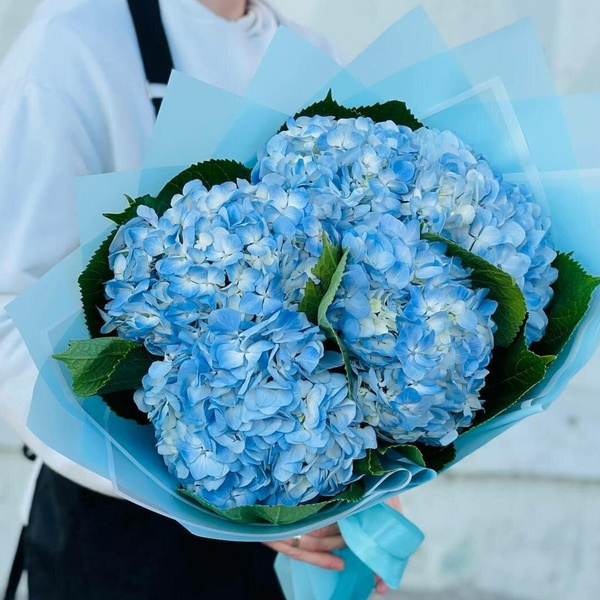 Букет голубых гортензий, 5 шт., Rybe-flowers.
