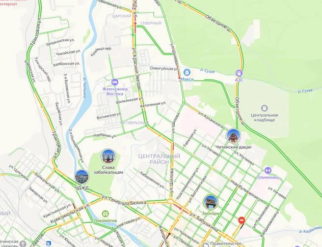 Проверить наличие пробок можно на карте | Источник: yandex.ru/maps