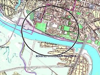 Спроектировать нужно будет практически всю новую набережную со стороны центра Уфы, но будущий объект займет не всю эту территорию | Источник: мэрия Уфы