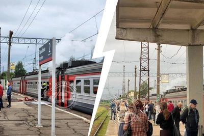 На Павелецком направлении загорелась электричка: фото и видео