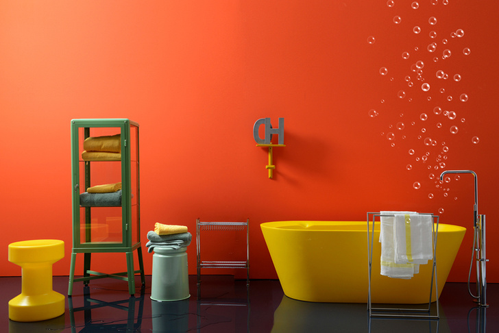 Ванная комната в оранжевом цвете