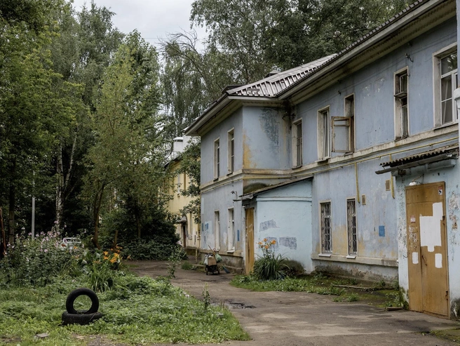 Во дворах встречаются самодельные фигуры из покрышек, клумбы и обилие зелени. | Источник: Александр Куренной / 76.RU