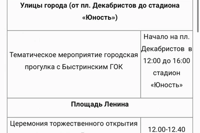 Программа Дня города в Чите 29–30 мая