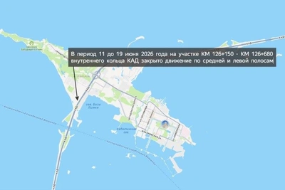 Въезд в Кронштадт по дамбе сузили до одной полосы