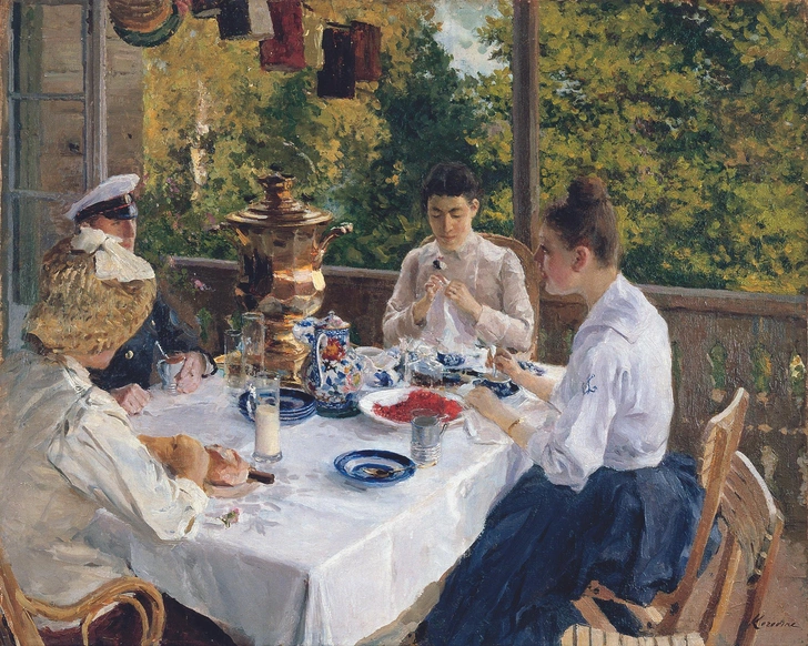 Константин Коровин.&nbsp;«За чайным столом». 1888 | Источник: Пресс-служба выставки