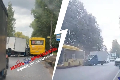 В Ярославле автобус столкнулся с ГАЗелью — видео