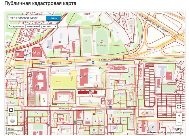 Поликлинику планируют строить на участке, выделенном желтым цветом | Источник: ik3map.roscadastres.com