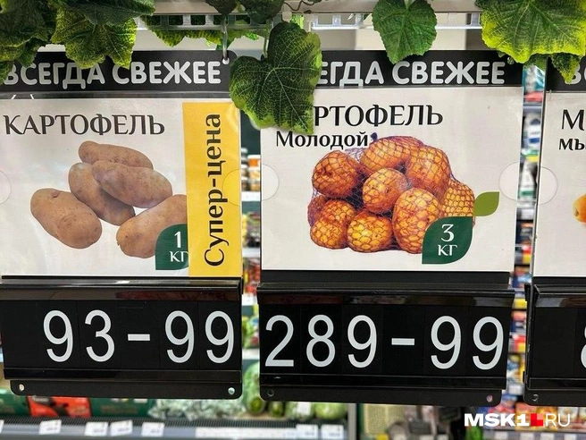 Ассортимент картофеля в «Магнолии» | Источник: Андрей Кузнецов / MSK1.RU