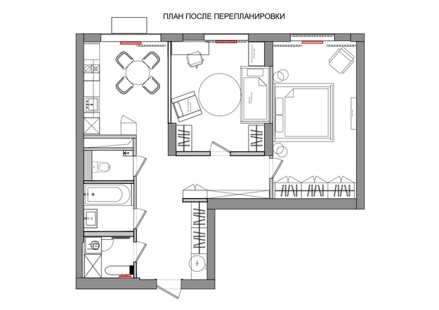 Квартира в Москве, 70 кв. м. Проект Виктории Вишневской.