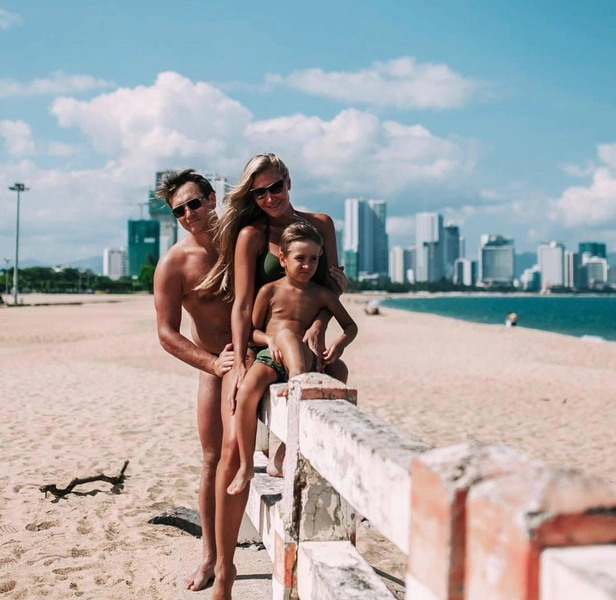 Екатерина Никитина с мужем и сыном