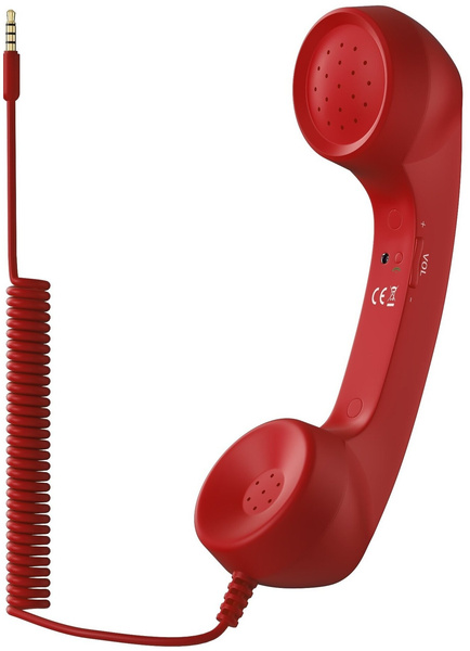 Ретро трубка телефонная для смартфона гарнитура с микрофоном GSMIN Retro (Красный)