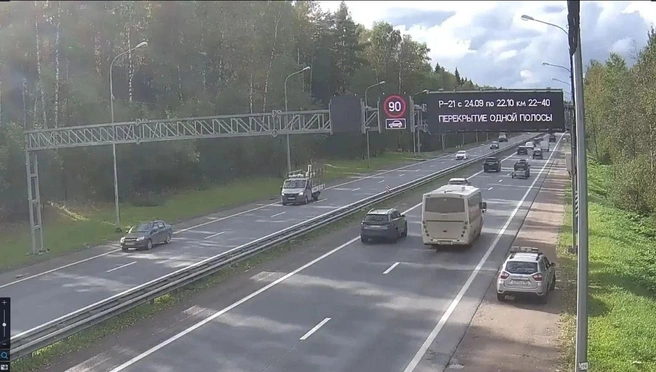 Трассу «Кола» сужают под Петербургом, а на Киевском шоссе поток перевели на временную двухполоску | Источник: ФКУ Упрдор «Северо-Запад»