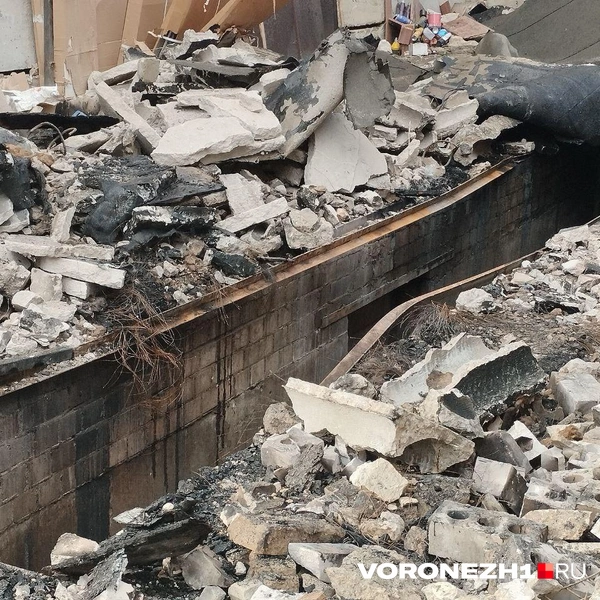 После взрыва гараж обрушился | Источник: Дмитрий Волгин / Voronezh1.ru