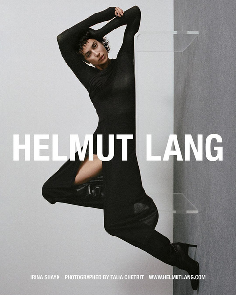 Ирина Шейк с прической «под мальчика» в кампании Helmut Lang