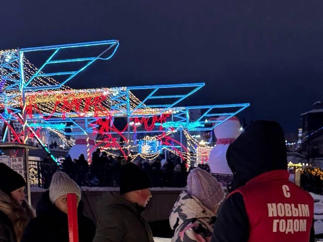 Сотрудники обеспечивают порядок на территории | Источник: представитель ледового городка